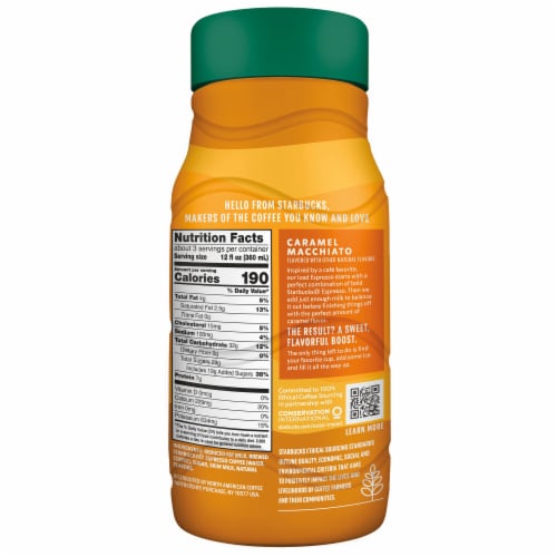 Starbucks® Espresso Caramel Macchiato Iced Coffee Carton Perspective: right
