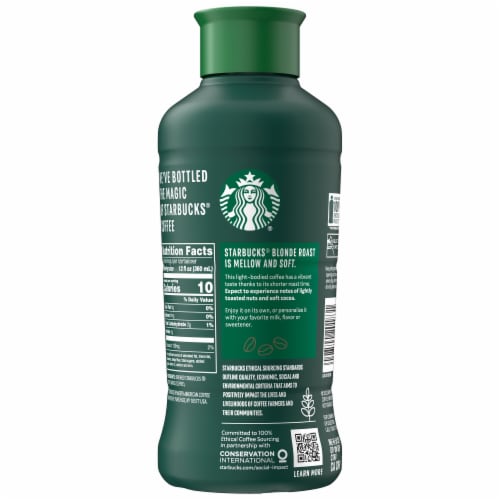 Starbucks® Blonde Roast Unsweetened Black Iced Coffee Carton Perspective: right