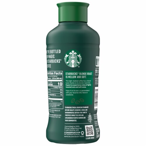 Starbucks® Blonde Roast Unsweetened Black Iced Coffee Carton Perspective: right