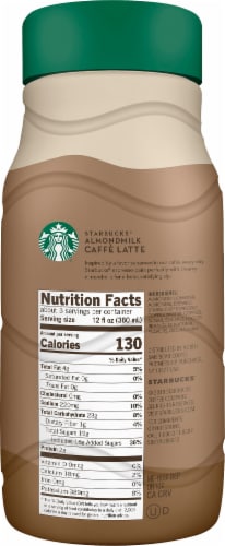 Starbucks Caffe Latte Almond Milk Chilled Espresso Coffee Beverage Perspective: right