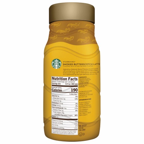 Starbucks Smoked Butterscotch Latte Chilled Espresso Beverage, 40 fl oz