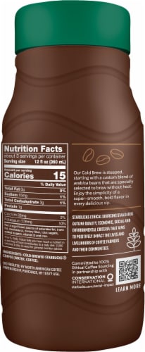 Starbucks Cold Brew Premium Black Unsweetened Coffee Drink Perspective: right