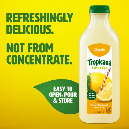 Tropicana Classic Lemonade Made With Real Lemons Perspective: right