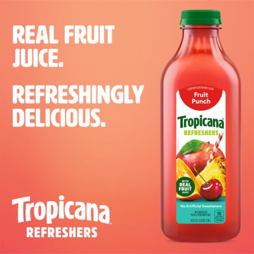 Tropicana Refreshers Fruit Punch Juice Drink With Real Fruit Juice Perspective: right