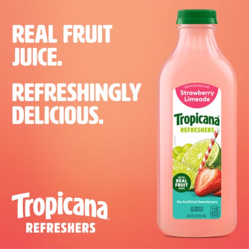 Tropicana Refreshers Strawberry Limeade With Real Fruit Juice Perspective: right