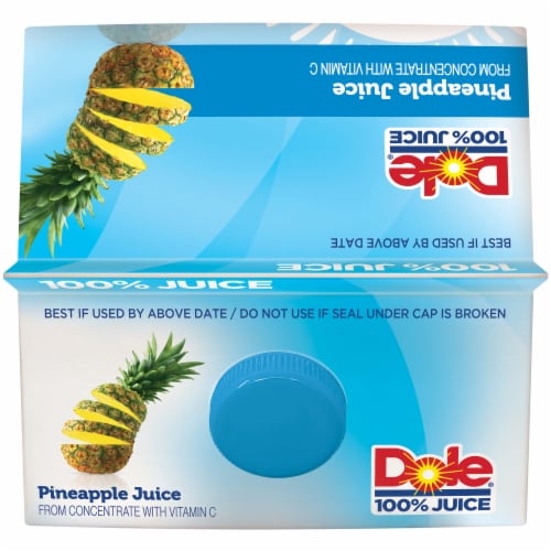 Dole 100% Pineapple Juice, 59 Fl Oz Carton Perspective: right