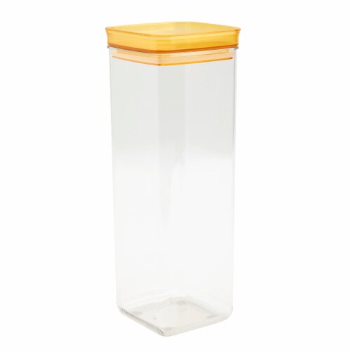Tabletops Gallery Large Square Plastic Container – Amber Perspective: right
