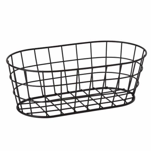 Tabletops Unlimited Gallery Oval Metal Basket - Black Perspective: right