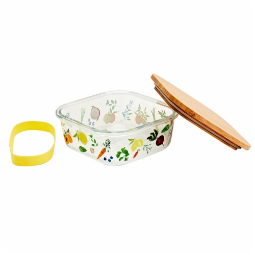 Tabletops Gallery Glass Food Storage with Wood Lid Perspective: right