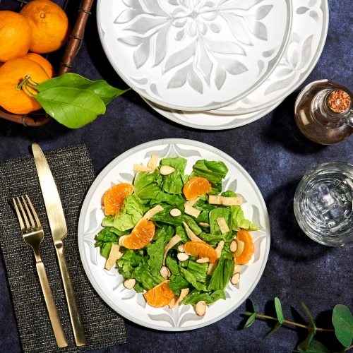 Tabletops Gallery Carrara Melamine Salad Plates Perspective: right