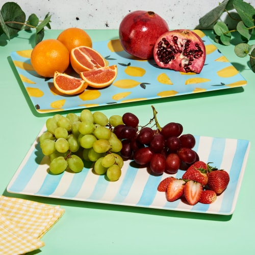 Tabletops Gallery Fruity 2 Piece Bamboo Melamine Serve Tray Perspective: right
