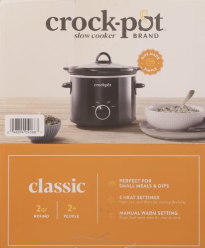 Crock-Pot Original Black Round Slow Cooker Perspective: right