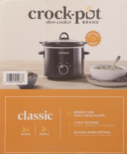 Crock-Pot Original Black Round Slow Cooker Perspective: right