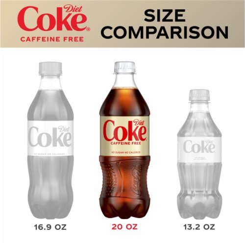Diet Coke® Caffeine Free Zero Sugar Soda Bottle Perspective: right