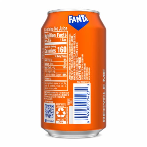Fanta® Orange Fruit Soda Can Perspective: right