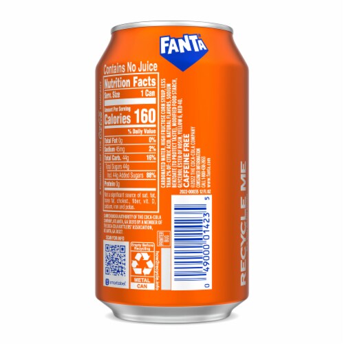 Fanta® Orange Fruit Soda Can Perspective: right