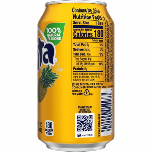 Fanta® Pineapple Caffine Free Soda Single Can Perspective: right
