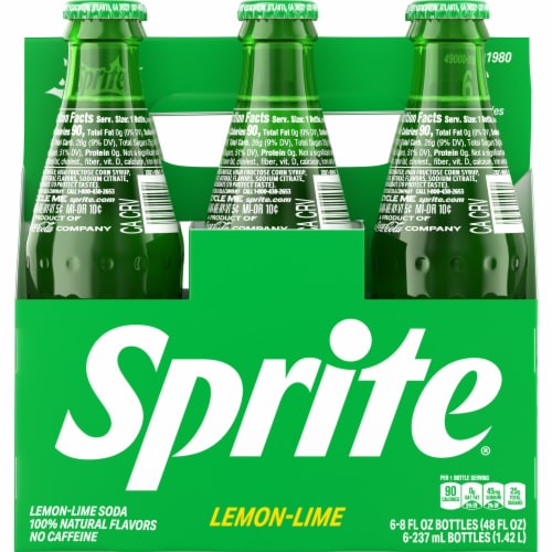 Sprite® Lemon Lime Zero Sugar Caffeine Free Soda Bottles, 6 pk / 16.9 fl oz  - Kroger