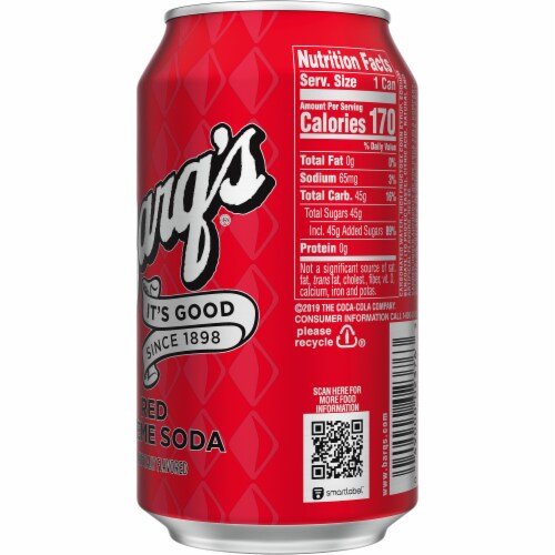 Barq's® Red Creme Soda Can Perspective: right