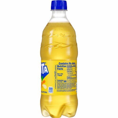 Fanta® Pineapple Caffeine Free Soda Bottle Perspective: right