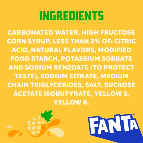 Fanta® Pineapple Caffeine Free Soda Fridge Pack Cans Limits May Apply Perspective: right
