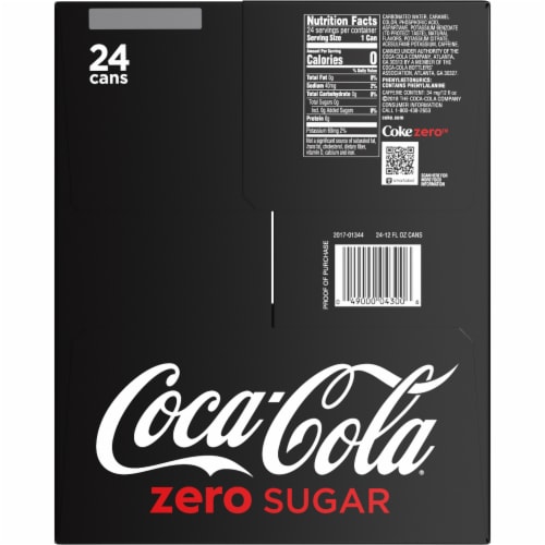 Coca-Cola Zero Sugar Soda Pop, 12 fl oz, 24 Pack Cans