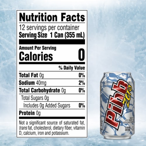 Pibb Zero Sugar Soda Cans Perspective: right