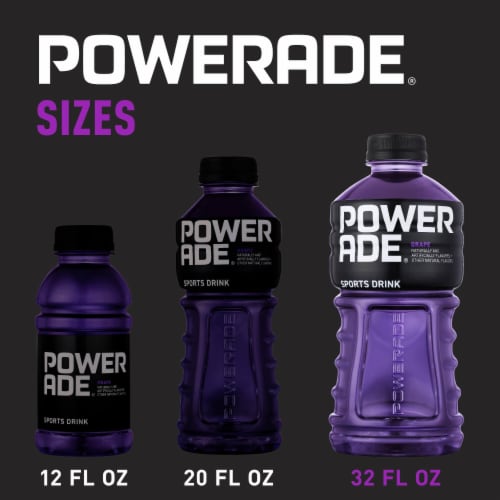 Powerade Grape Electrolyte & Vitamin Sports Drink Perspective: right