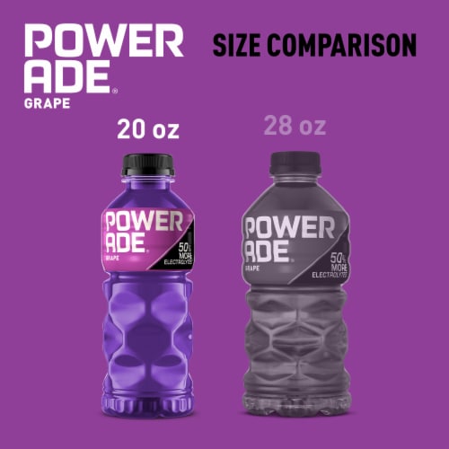 Powerade Grape Added Electrolyte & Vitamin Fruit Flavor Sports Drink Perspective: right
