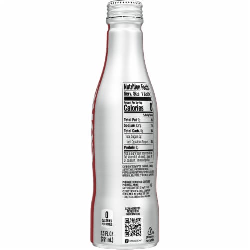 Diet Coke Cola Soda Single Bottle Perspective: right