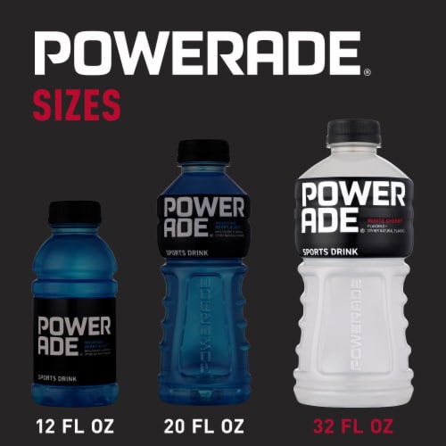 Powerade White Cherry Electrolyte & Vitamin Sports Drink Perspective: right