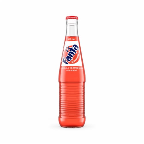 Fanta Strawberry Mexico Glass Bottle Perspective: right