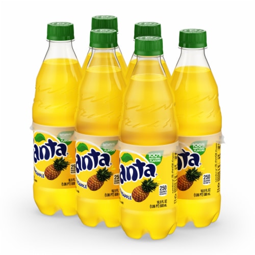 Fanta® Pineapple Caffeine Free Soda Bottles Perspective: right