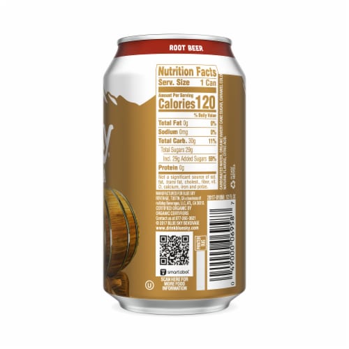 Blue Sky Organic Root Beer Soda Perspective: right
