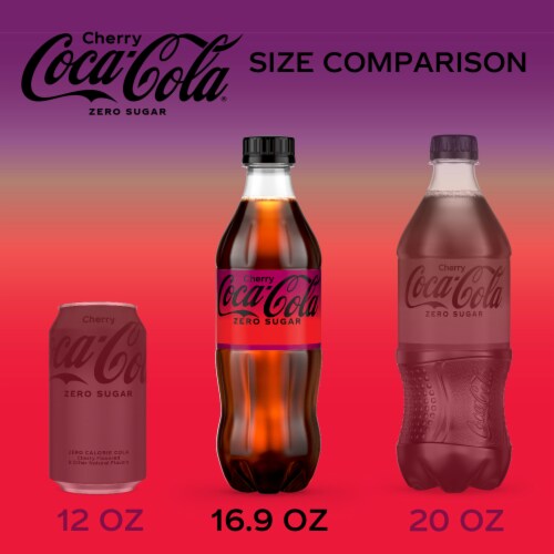 Coca-Cola® Zero Sugar Cherry Soda Bottles Perspective: right