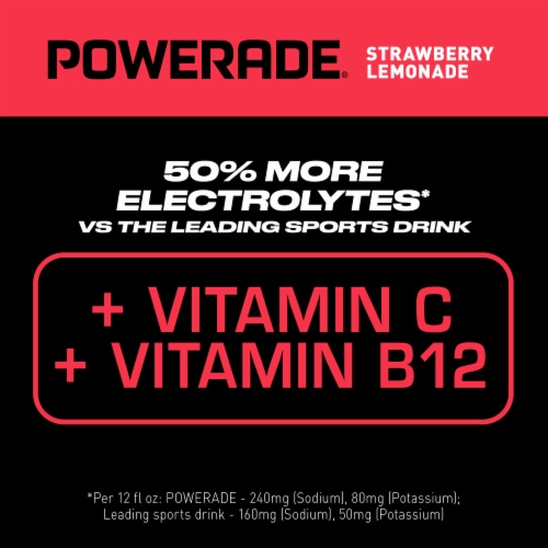 Powerade Pink Strawberry Lemonade Electrolyte & Vitamin Sports Drink Perspective: right