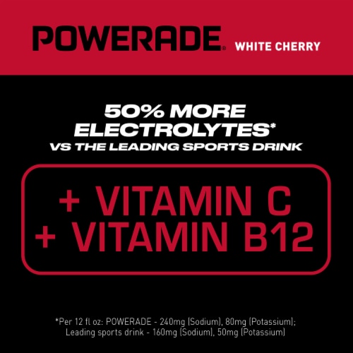 Powerade Cherry Added Electrolyte & Vitamin Fruit Flavor Sports Drink Perspective: right