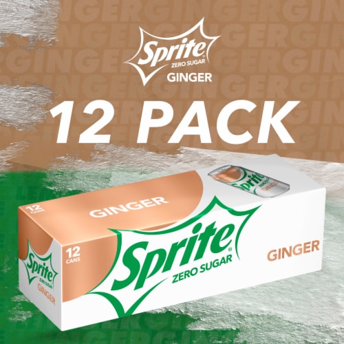 Sprite Ginger Zero Sugar Lemon Lime Diet Pop Soft Drink Soda Cans Perspective: right
