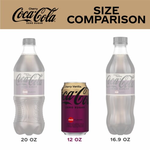 Coca-Cola® Cherry Vanilla Zero Sugar Soda Cans Perspective: right