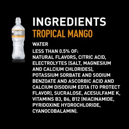 POWERADE Power Water Tropical Mango Perspective: right