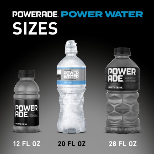 Powerade Zero Sugar Power Water Berry Cherry No Sugar Added Electrolyte & Vitamin Sports Drink Perspective: right