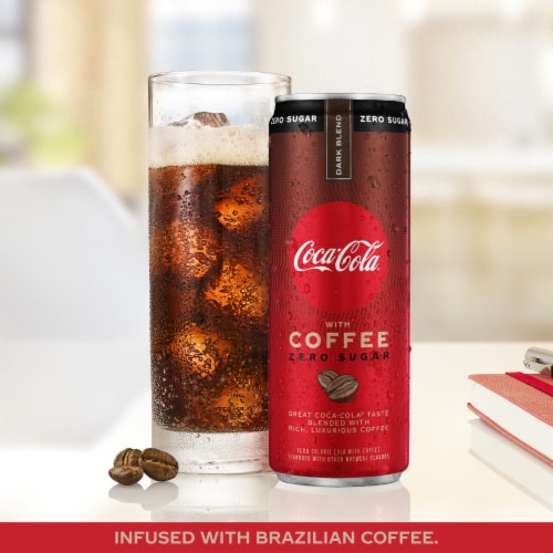 Coca-Cola With Coffee Dark Blend Zero Sugar Cans Perspective: right