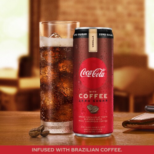 Coca-Cola® With Coffee Zero Sugar Vanilla Soda Can Perspective: right