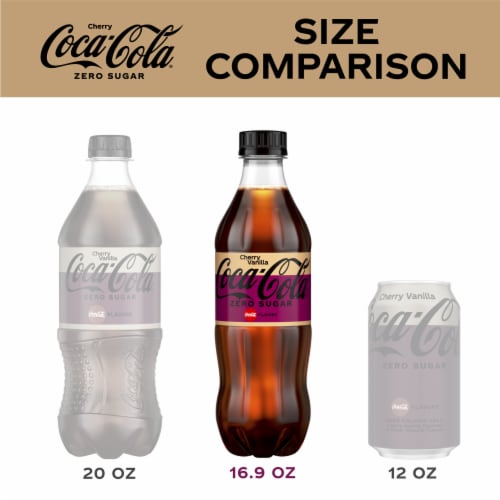 Coca-Cola® Zero Sugar Cherry Vanilla Soda Bottles Perspective: right