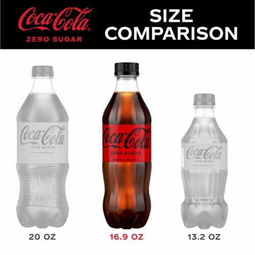 Coca-Cola Zero Sugar Cola Soda Bottles Perspective: right