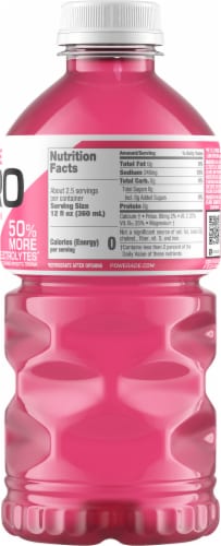 Powerade® Zero Strawberry Smash Electrolyte Drink Bottle Perspective: right
