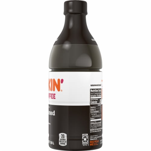Dunkin'® Unsweetened Iced Coffee Bottle Perspective: right