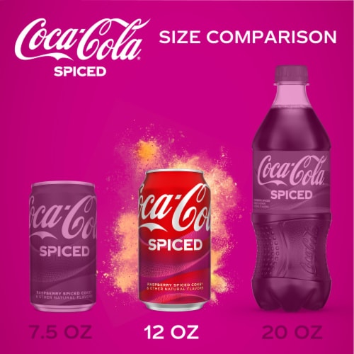 Coca-Cola® Spiced Raspberry Soda Cans Perspective: right