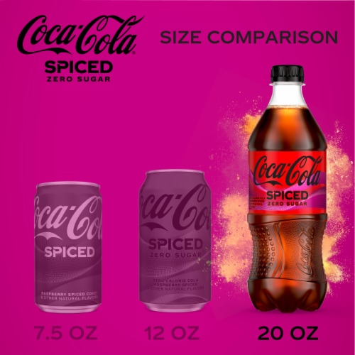 Coca-Cola® Zero Sugar Spiced Raspberry Soda Bottle Perspective: right