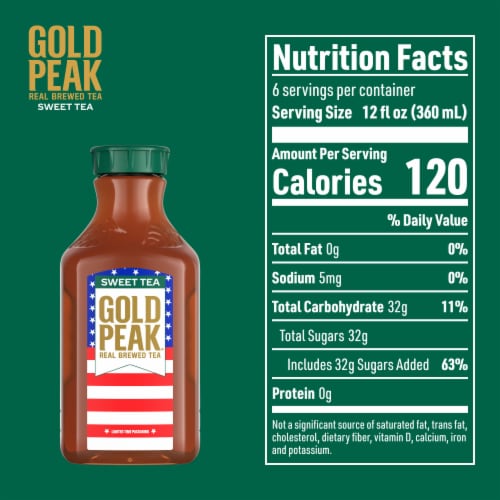 Gold Peak® Sweetened Black Tea Bottle Perspective: right